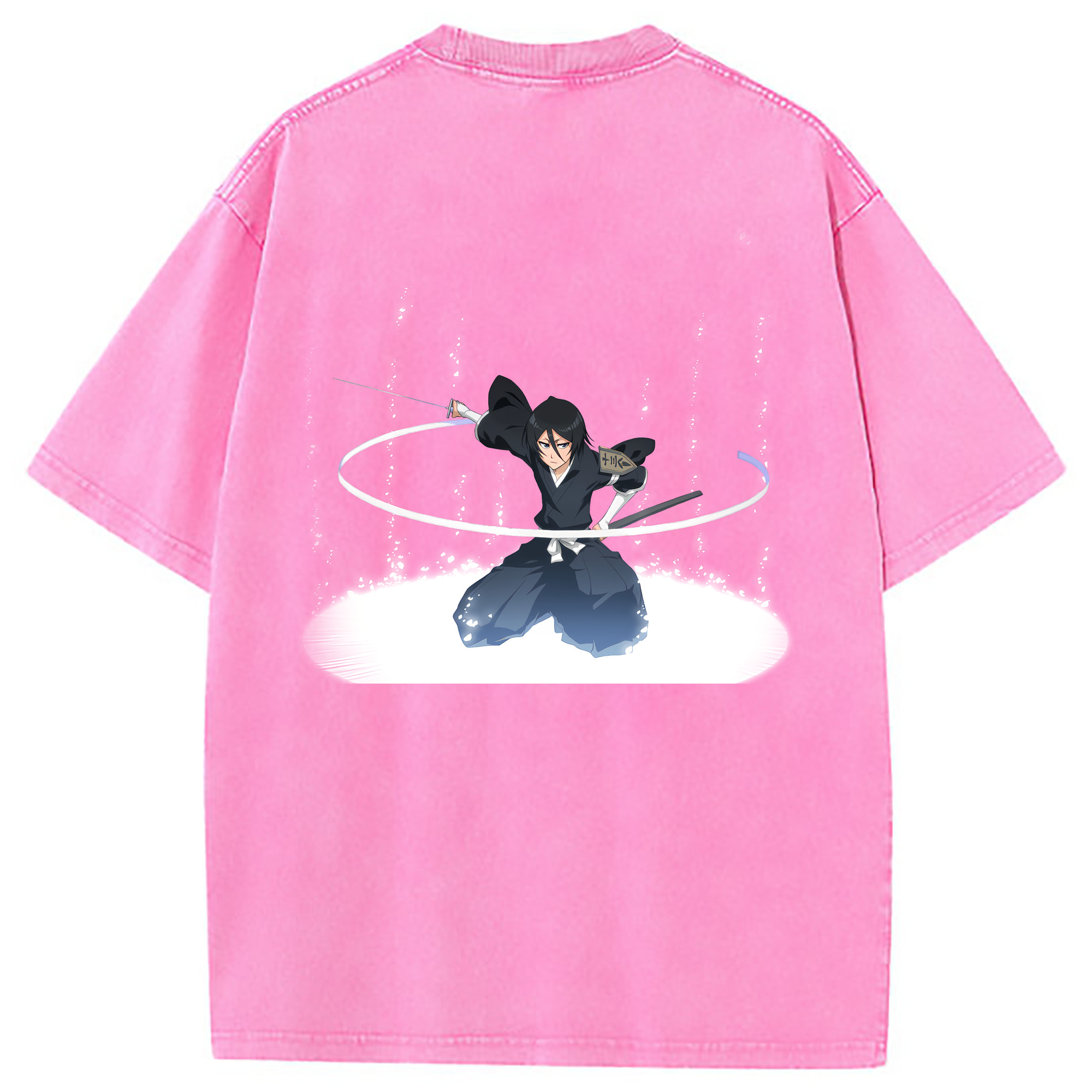 （画像用） ブリーチ 朽木ルキア BLEACH Kuchiki Rukia 綿100% ヴィンテージ風 半袖Tシャツ（背面プリント）